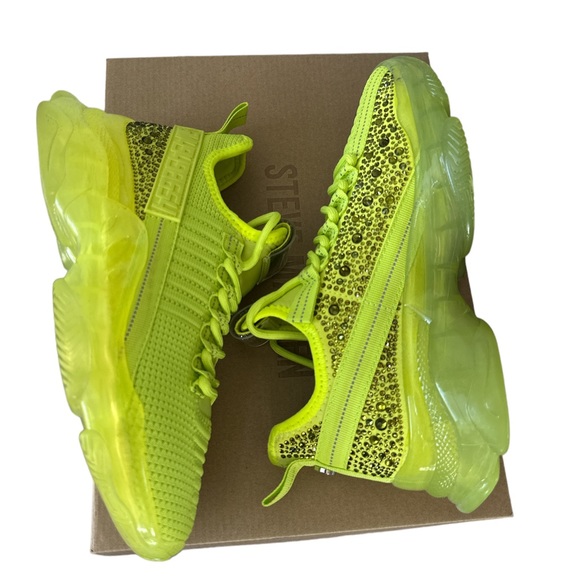 Steve Madden Maxima Lime Green Rhinestone Chunky Sneakers - Picture 7 of 7